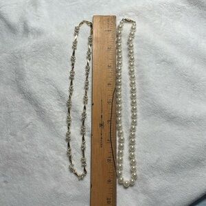 Pearl style necklaces 2 with gold clasps